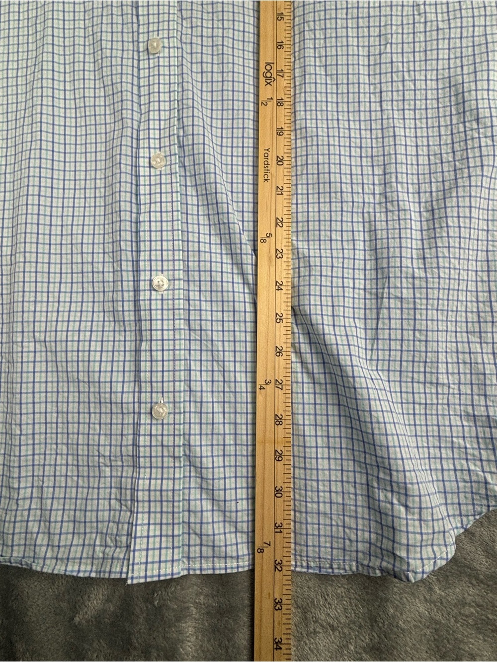 Holderness & Bourne Shirt Mens XL Blue Plaid Tailored Fit Picard Stretch - Picture 13 of 16